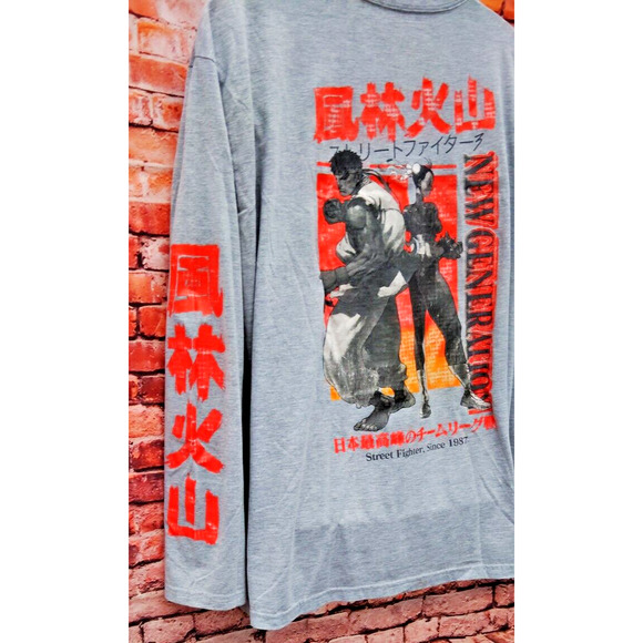 Original Printed Street Fighter Gray Long Sleeve New Generation T Japanese Print - Picture 6 of 9